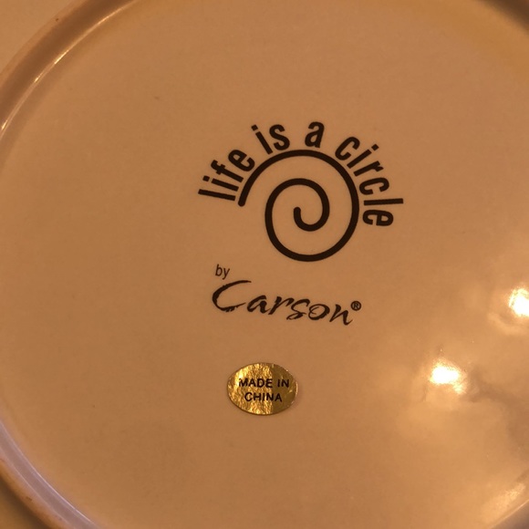 Life Is A Circle 14” Ceramic Serving Platter “Celebrate Life” by Carson - Picture 3 of 3